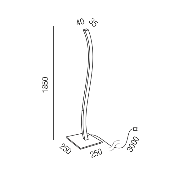 CURVE 62255/185DALI-WCW