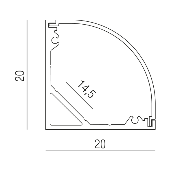 PROFI corner 69717/200-ALU